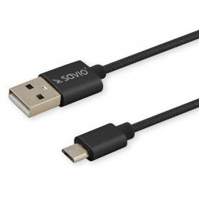 Cavo USB A con USB C Savio CL-129 Nero 2 m