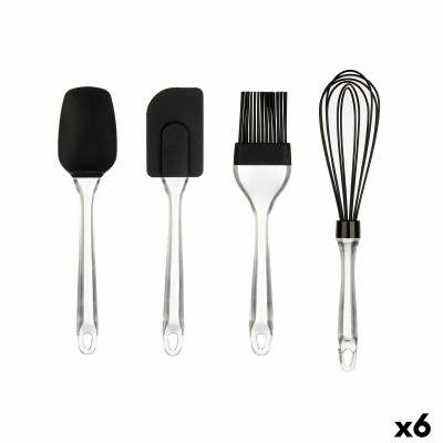 Set di Utensili da Cucina Pasticceria Nero Trasparente Silicone Plasti