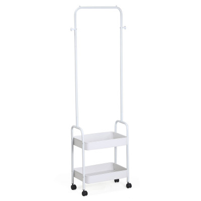 Perchero de Pie Vinthera Moa Acero Blanco Con ruedas 45,5 x 29,5 x 159