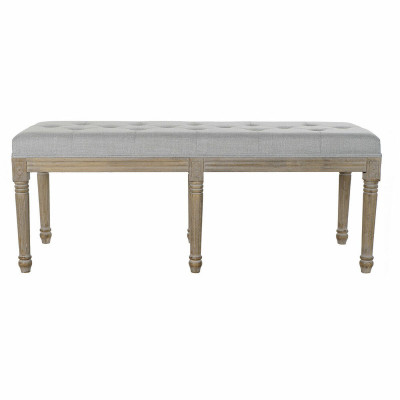 Bench DKD Home Decor Light grey Wood Natural rubber Rubber wood 122 x 41 x 48 cm