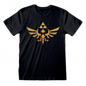 Maglia a Maniche Corte The Legend of Zelda Hyrule Logo Nero Unisex