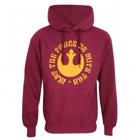 Felpa con Cappuccio Unisex Star Wars May The Force Be With You Bordeau