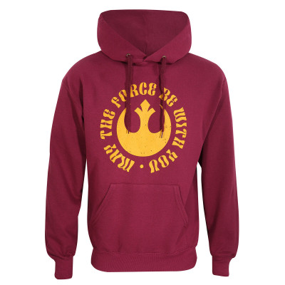 Felpa con Cappuccio Unisex Star Wars May The Force Be With You Bordeau