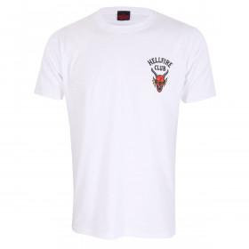Maglia a Maniche Corte Stranger Things Helfire Club Bianco Unisex