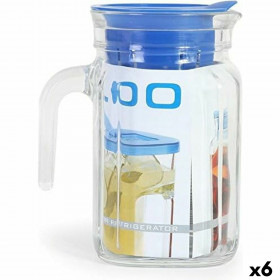 Jar with Lid and Dosage Dispenser Borgonovo Igloo Squared Blue 600 ml
