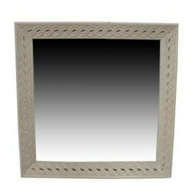 Specchio da parete Home ESPRIT Bianco Naturale Legno di mango Romantic