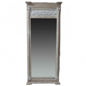 Specchio da parete Home ESPRIT Bianco Naturale Legno di mango Legno MD
