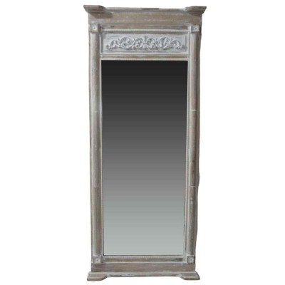 Espejo de pared Home ESPRIT Blanco Natural Madera de mango Madera MDF