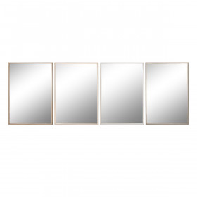 Specchio da parete Home ESPRIT Bianco Marrone Beige Grigio Cristallo p