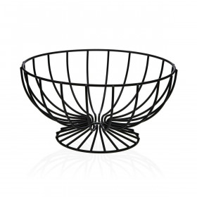 Portafrutta Versa Nero Metallo Ceramica Acciaio 26 x 11 x 26 cm