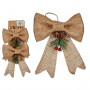 Set Adornos de Navidad Lazo Marrón Rojo Verde Fibra natural 14 x 3 x