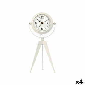 Orologio da Tavolo Tripode Bianco Metallo 12 x 30 x 12 cm (4 Unità)
