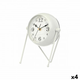 Orologio da Tavolo Bianco Metallo 18 x 21 x 12 cm (4 Unità)