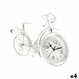 Orologio da Tavolo Bicicletta Bianco Metallo 33 x 22,5 x 4,2 cm (4 Uni