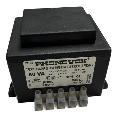 Trasformatore di sicurezza per l'illuminazione delle piscine PHONOVOX