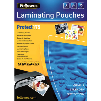 Laminating sleeves Fellowes Protect 100 Units Plastic
