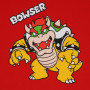 Maglia a Maniche Corte per Bambini Super Mario Bowser Text Rosso