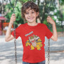 Maglia a Maniche Corte per Bambini Super Mario Bowser Text Rosso