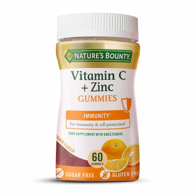 Food Supplement Nature's Bounty Gums Vitamin C Zinc Orange 60 Units