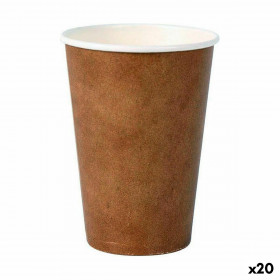 Set di Bicchieri Algon Monouso Cartone carta kraft 20 Pezzi 220 ml (20