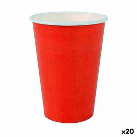 Set of glasses Algon Disposable Cardboard Red 20 Pieces 220 ml (20 Uni