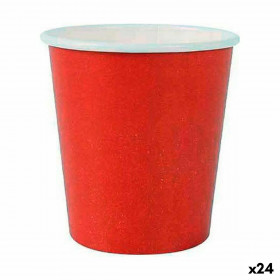 Set di Bicchieri Algon Monouso Cartone Rosso 20 Pezzi 120 ml (24 Unit