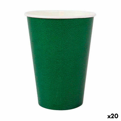 Set de Verres Algon Produits à usage unique Carton Vert 20 Pièces 22