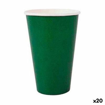 Set de Vasos Algon Desechables Cartón Verde 10 Piezas 350 ml (20 Unid