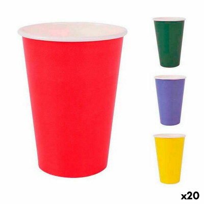 Set de Verres Algon Produits à usage unique Carton Multicouleur 20 Pi