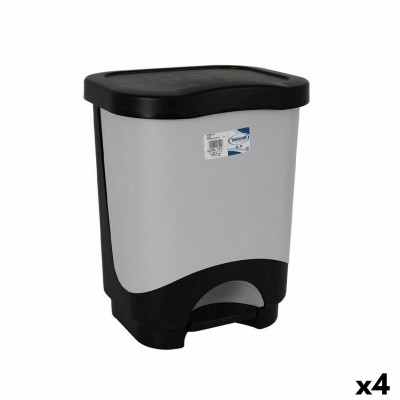 Waste bin with pedal Tontarelli Idea 24 L Black Grey 35 x 29 x 44,5 cm