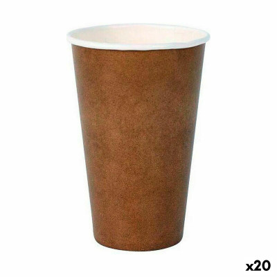 Set di Bicchieri Algon Monouso Cartone carta kraft 10 Pezzi 350 ml (20