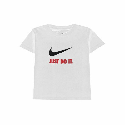 Child's Short Sleeve T-Shirt Nike Swoosh Just Do It White