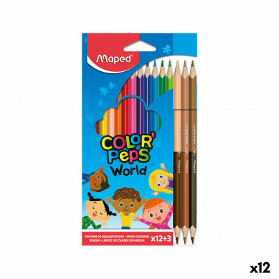Lápices de colores Maped Color Peps World Multicolor (12 Unidades)
