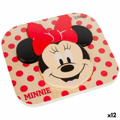 Puzzle enfant en bois Disney Minnie Mouse + 12 Mois 6 Pièces (12 Unit