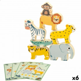 Gioco di Costruzione + Personaggi Woomax animali 16 Pezzi 7 x 7 x 1,5