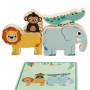 Building Game + Figures Woomax animals 16 Pieces 7 x 7 x 1,5 cm (6 Uni