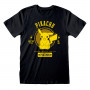 T shirt à manches courtes Pokémon Collegiate Picachu Noir Unisexe su