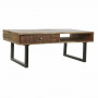 Table d'appoint DKD Home Decor 118 x 65 x 45 cm Noir Métal Marron Aluminium Bois de manguier