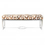 Bench DKD Home Decor Brown Steel Leather White (122 x 41 x 44 cm)
