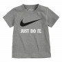 Maglia a Maniche Corte per Bambini Nike Swoosh Jdi Ss Grigio