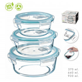 Set di Contenitori da Cucina Ermetici Impilabili Kozina Rotonda 3 Pezz