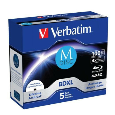 Printable Blu-Ray BD-R Verbatim M-DISC 5 Units 4x