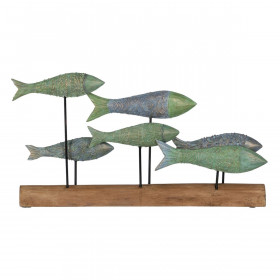 Statua Decorativa Verde Naturale Pesci 56 x 7 x 31 cm