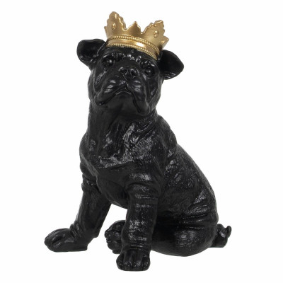 Figurine Décorative Noir Doré Chien 15,5 x 18,4 x 25,5 cm sur la cav