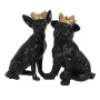Figurine Décorative Noir Doré Chien 15,5 x 18,4 x 25,5 cm sur la cav