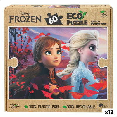 Child's Puzzle Frozen Double-sided 60 Pieces 70 x 1,5 x 50 cm (12 Unit