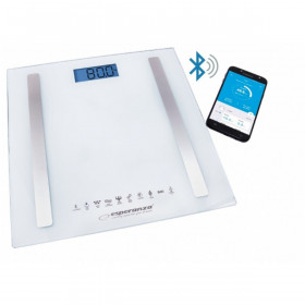 Bilancia Digitale da Bagno Esperanza EBS016W Bianco Vetro Vetro Temper