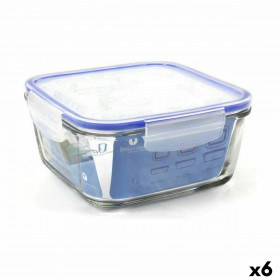 Hermetic Lunch Box Borgonovo Superblock Squared 18 x 18 x 8,5 cm (6 Un