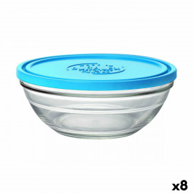 Porta Pranzo Rotondo con Coperchio Duralex FreshBox Azzurro 1,6 L (8 U