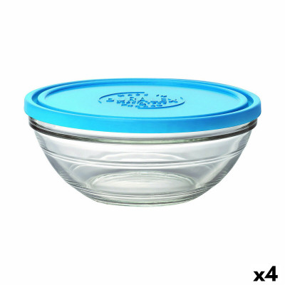 Porta Pranzo Rotondo con Coperchio Duralex FreshBox Azzurro 2,4 L (4 U